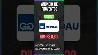 Anúncio de Proventos  GGBR3  GERDAU [upl. by Lemcke851]