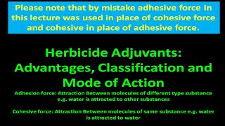 Herbicide Adjuvants Advantages Classification and Mode of Action [upl. by Tnerb]