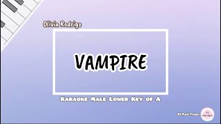 Vampire  Olivia Rodrigo Karaoke Male Lower Key of A [upl. by Enelehcim552]