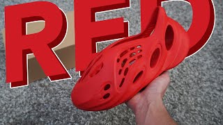 YEEZY RED OCTOBERs 2021  Foam Rnnr Vermillion Review [upl. by Valida]