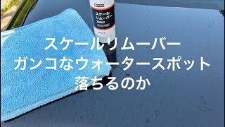 スケールリムーバーで頑固な雨ジミ、ウォータースポット落ちるのか‼️ [upl. by Iblok]