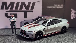 MINI GT 164 BMW M4 CSL Frozen Brooklyn Grey Metallic MGT00641 [upl. by Romilly]