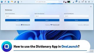 How to use the Dictionary App in OneLaunch 2022 Edition [upl. by Maillil]