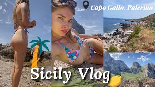 Sicily vlog 🍋 Going hiking in Capo Gallo and chilling at the beach  chill vlog [upl. by Hirsch286]