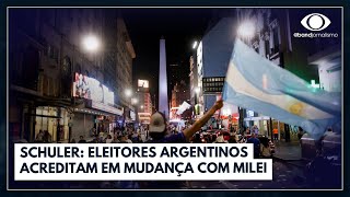 Schuler eleitores argentinos acreditam em mudança com Milei  Jornal da Band [upl. by Aecila]