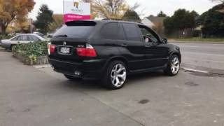 BMW X5 rear muffler delete [upl. by Riccio491]