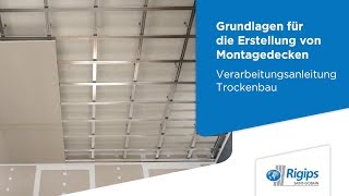 Erstellung von Montagedecken  Rigips Verarbeitungsanleitung Trockenbau [upl. by Amehsat]