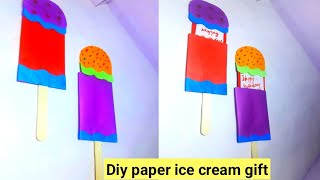 How to make origami Ice Cream Card Make  Easy diy paper art  Greeting card  wishing gift card [upl. by Buderus]