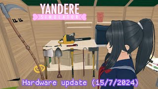 Ayano can now buy different weapons from the hardware store hardware update  Yandere Simulator [upl. by Aitnecserc]