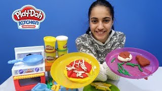 Hadil and Heidi Play with Food Toys Cooking and Kitchen Playset HZHtube Fun [upl. by Atilef]