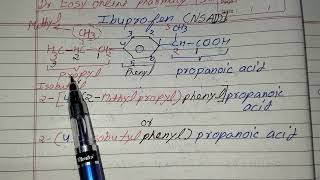 Ibuprofen IUPAC nameChemical structureNSAID242Methylpropylphenylpropanoic acid [upl. by Navek]