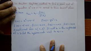 Advanced calculus amp numerical method Newton Raphson method using polynomial equation examplePART1 [upl. by Atinnek463]