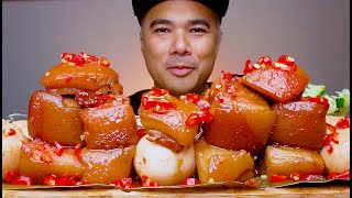 PORK BELLY CUBES WITH SWEET AND CHILI SAUCE  ENGLISH SUBTITLE  MUKBANG ASMR  ALFIE EATS [upl. by Unam]