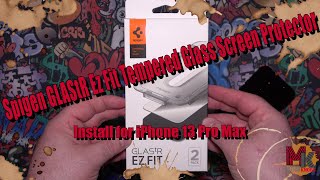 Spigen GLAStR Ez Fit Tempered Glass Screen Protector Install Guide for iPhone 13 Pro Max [upl. by Jeunesse]