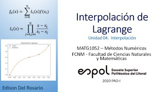 Interpolación polinómica de Lagrange con Python [upl. by Norga]