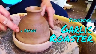 ♥ How to make a Garlic Roaster  a quotLarupinquot Recipe for Roasted Garlic Pottery throwing techniques [upl. by Rosenfeld]