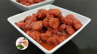 SALCHICHAS GUISADAS 🎄 SALCHICHAS CON SALSA RECETA NAVIDEÑA [upl. by Iturk]