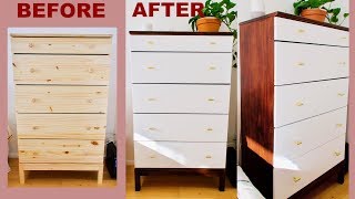 DIY Mid Century Modern Dresser  IKEA Hack [upl. by Gould]