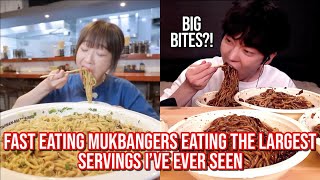 FAST eating mukbangers consuming the LARGEST servings ive ever seen [upl. by Haididej875]