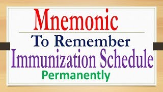 Mnemonic on Immunisation schedule [upl. by Aikal]