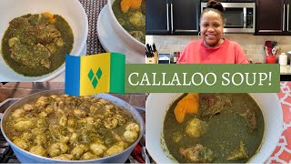 Callaloo Soup with Pigtail Smoked Turkey Dumpling amp Provision [upl. by Willcox35]