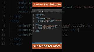 Anchor Tag 3rd Use html shorts viralshorts anchortag htmltutorial [upl. by Baptlsta447]