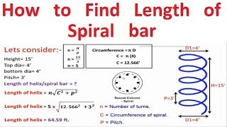 How to find length of Spiral Bar or Helix Bar [upl. by Aicekal]