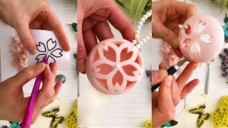 【春DIY】石鹸で作る桜のソープカービングの作り方☆Soap Carving quotSakuraquot [upl. by Dlanod]