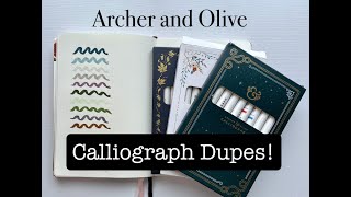 Recreating Archer and Olive Winter 2024 Calliograph Pen Set  Winterscapes [upl. by Adleme]