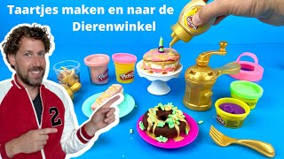 Play Doh Taartjes maken en Dierenwinkel bezoeken  Family Toys Collector [upl. by Atsyrt]