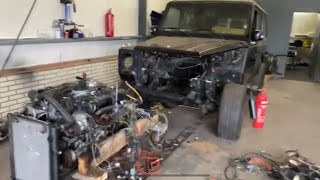 Engine swap V8 M117 500Ge G500 50 L project G class Part1 [upl. by Earas406]