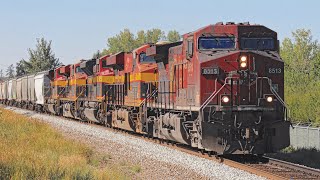 Crazy 5 KCS lash up on CP grain train eastbound at Edworthy Park on the Laggan subdivision [upl. by Riatsila]