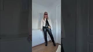 Me and these leather trousers 💓 leatherpants abercrombie outfitideas capsulewardrobe leather [upl. by Geldens]