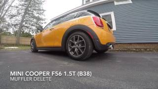 MINI Cooper F56 15T B38 Muffler Delete [upl. by Nahtiek]