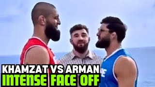 Khamzat Chimaev Vs Arman Tsarukyan Face Off FULL VIDEO [upl. by Werdma]