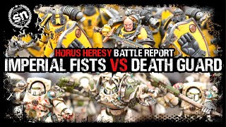 Imperial Fists vs Death Guard  Horus Heresy Battle Report [upl. by Izak366]