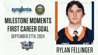 OHL Milestones  Rylan Fellinger  First Career Goal [upl. by Ahsinom]