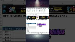 How to create a Todo List and Progress Bar Excel Mastery  excelfansonly excel [upl. by Erihppas590]