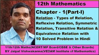 NCERT Class 12 Maths Chapter 1 Types of Relation in HindiExercise 11 [upl. by Aierb]