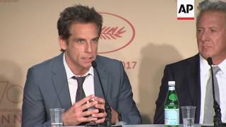 Hoffman Stiller Sandler on dysfunctional family dynamics at The Meyerowitz Stories Cannes press [upl. by Namyw224]