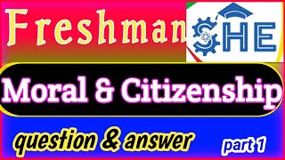 Moral and Ethical Education Freshman Course Exam and answer p1  freshman civics freshmancourse [upl. by Hadihahs]