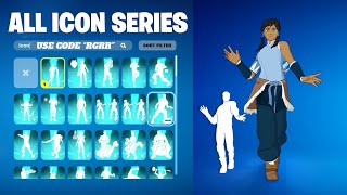 ALL FORTNITE ICON SERIES amp NEW TIKTOK EMOTES KORRA [upl. by Bethesda596]