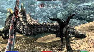 Skyrim Defeating the dragon of Autumnwatch Tower [upl. by Fanechka]