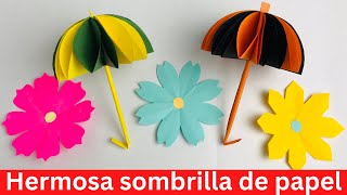 Manualidades de papel  Sombrilla de Origami  como hacer una sombrilla de papel paso a paso [upl. by Ettennyl699]