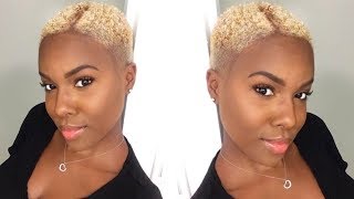 Styling My Short Blonde Natural Hair  Combating Dryness  Juicy Curls  Nia Hope [upl. by Abe]