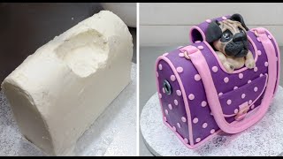 Handbag Style Pet Carrier Cake  How To Make a Cute Animal Cake by Cakes StepbyStep [upl. by Gillette822]