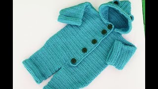 Crochet baby coat very easy [upl. by Ahtamas]