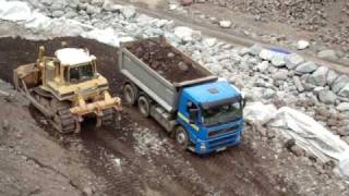 Volvo FM dumping dirtrocks [upl. by Aile]