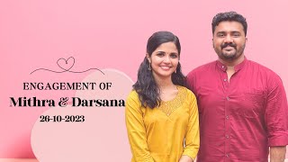 Engagement Ceremony Live  Mithra and Darsana  26 Oct 2023 [upl. by Dulce230]