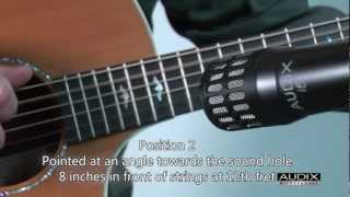 Audix Microphones  How to mic an acoustic guitar with the i5 dynamic instrument microphone [upl. by Enimzaj295]